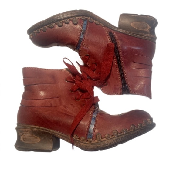 NNT Rovers Burgundy Crust Costa Steampunk Bohemian Leather lace up ankle boot 36 - Picture 3 of 5